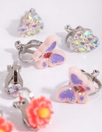 Kids Butterfly and Heart Clip-On Earrings - link has visual effect only