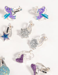Kids Festive Snowflake Clip-On Earrings - link has visual effect only