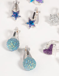Kids Festive Snowflake Clip-On Earrings - link has visual effect only