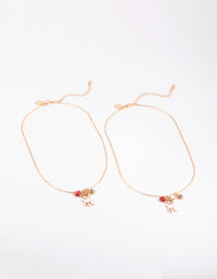 Kids Deer and Bell Best Friend Necklace Set - link has visual effect only