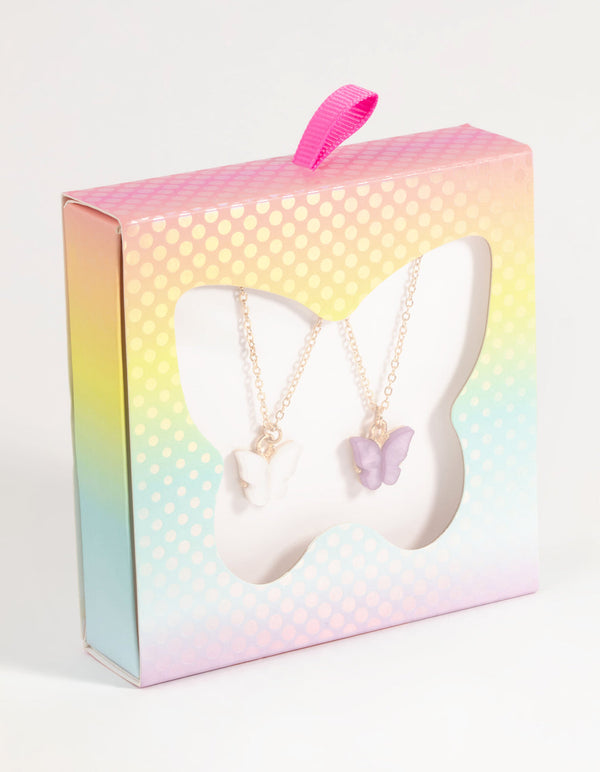 Kids Butterfly Necklace Set