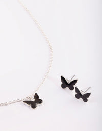 Kids Butterfly Mood Necklace and Earrings Set - link has visual effect only