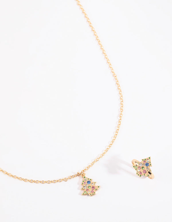 Kids Festive Necklace and Ring Set