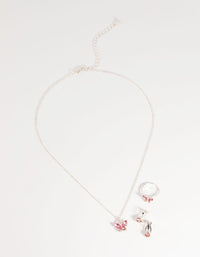 Kids Diamante Butterfly Jewellery Set - link has visual effect only