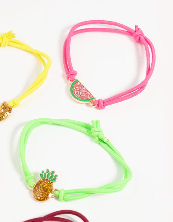 Kids Glitter Fruit Bracelet Pack