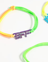 Kids Fluro Diamante Best Friend Bracelet Pack - link has visual effect only