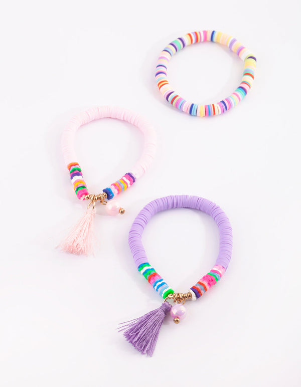 Kids Beaded Tassel Bracelet Pack