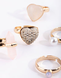 Kids Pink Stone Ring Pack - link has visual effect only