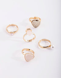 Kids Pink Stone Ring Pack - link has visual effect only