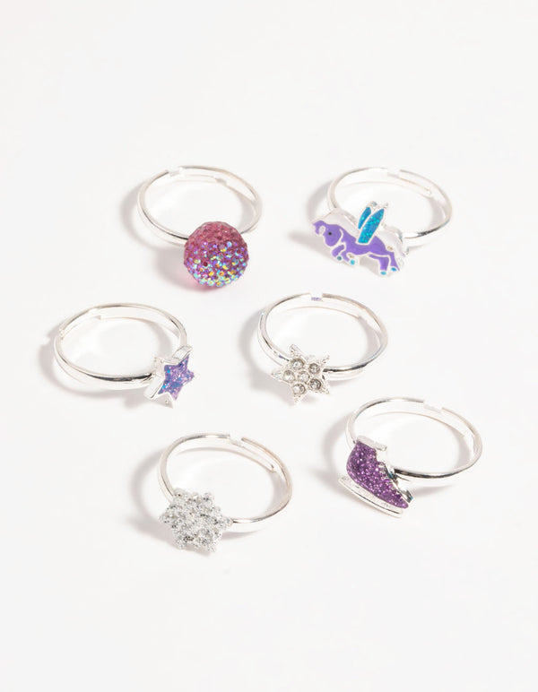 Kids Festive Snowflake Ring Pack
