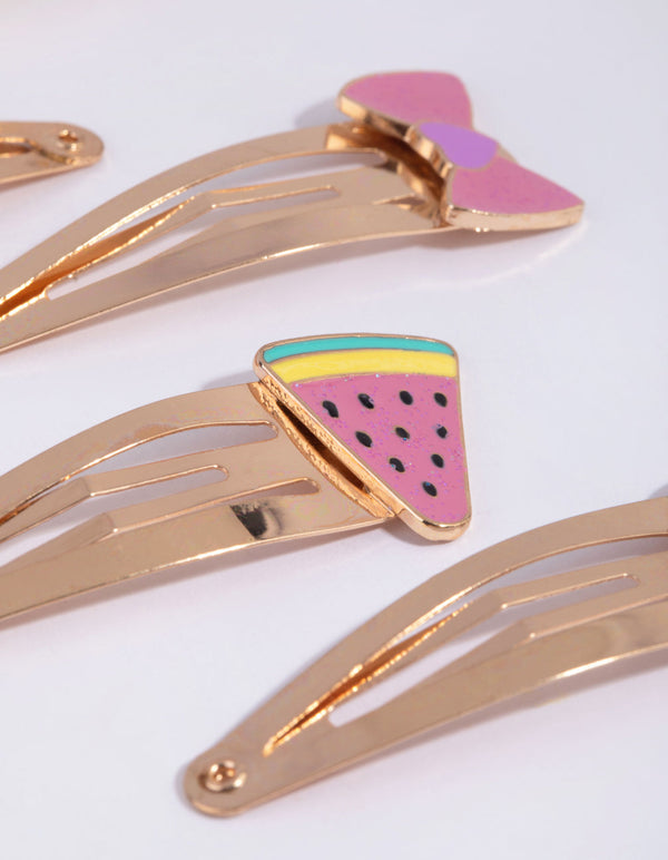 Kids Fun Enamel Snap Clip Pack