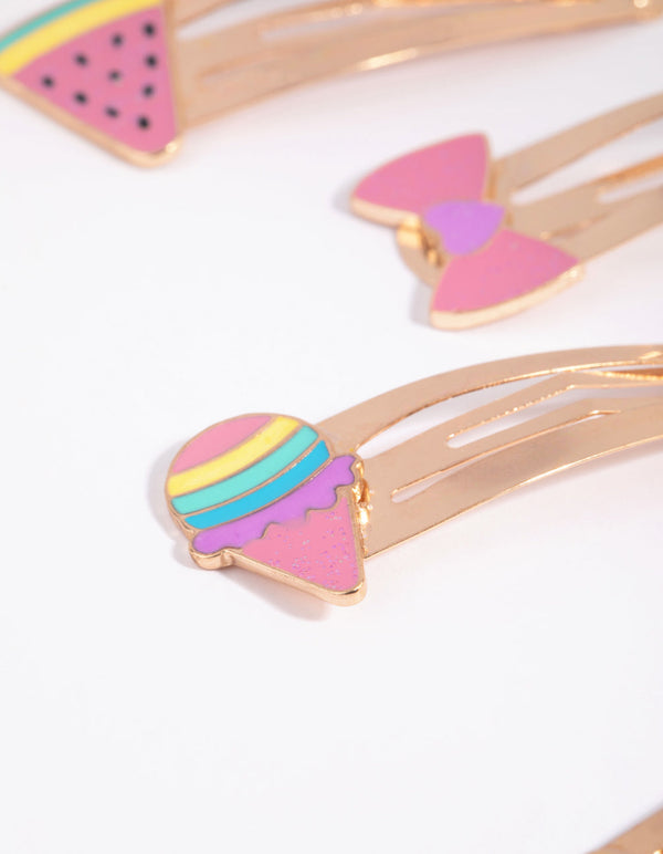 Kids Fun Enamel Snap Clip Pack
