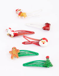 Kids Festive Glitter Snap Clip Pack - link has visual effect only