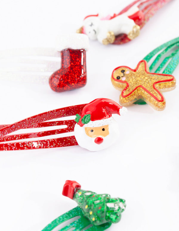 Kids Festive Glitter Snap Clip Pack