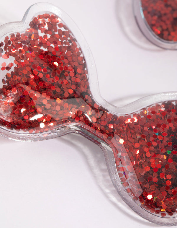 Kids Red Bow Clips