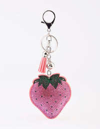 Kids Diamante Strawberry Keyring - link has visual effect only