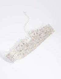 Silver Diamante Statement Choker Necklace - link has visual effect only