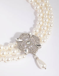 Rhodium Glamorous Choker Necklace - link has visual effect only
