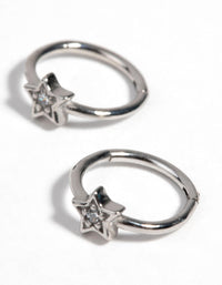 Surgical Steel Star Sleeper Earrings with Diamantes - link has visual effect only
