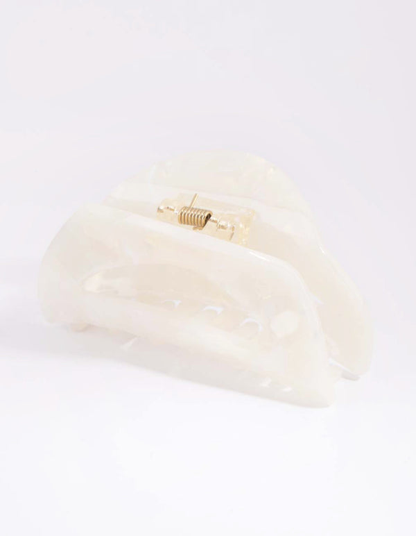 Acetate Cream Moon Claw Clip
