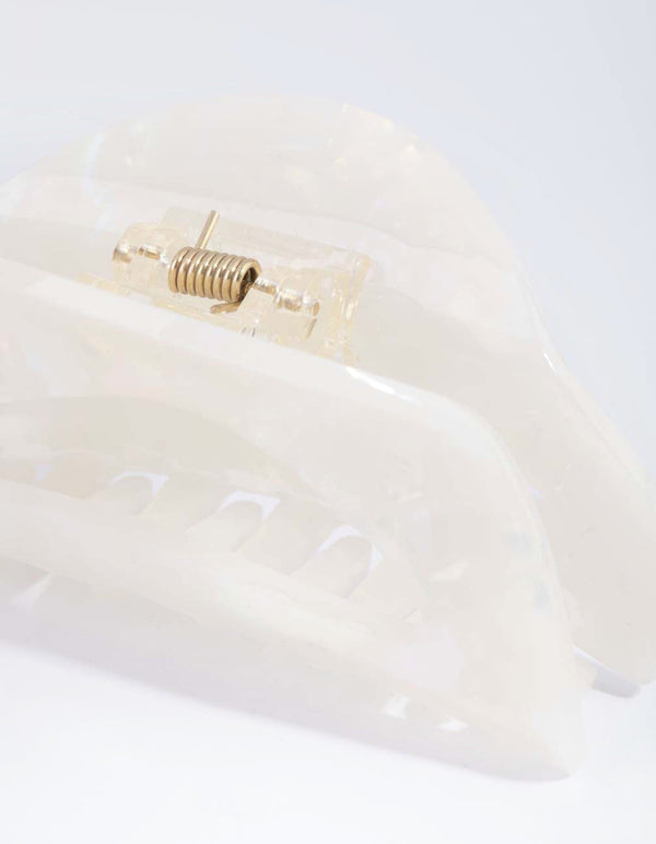 Acetate Cream Moon Claw Clip