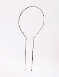 Silver Thin Diamante Dangle Alice Band - link has visual effect only