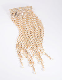 Gold Diamante and Pearl Ponytail Clip - link has visual effect only