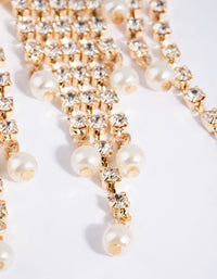 Gold Diamante and Pearl Ponytail Clip - link has visual effect only