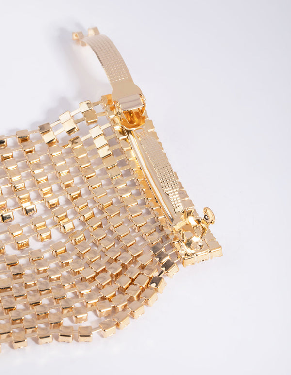 Gold Diamante and Pearl Ponytail Clip