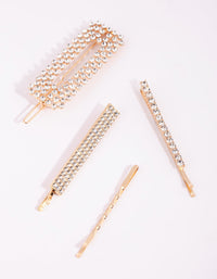 Gold Mixed Diamante Clip Pack - link has visual effect only