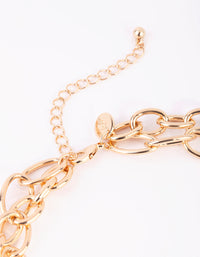 Gold Layered Chain Fob Necklace - link has visual effect only