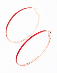 Red Glitter Hoop Earrings - link has visual effect only