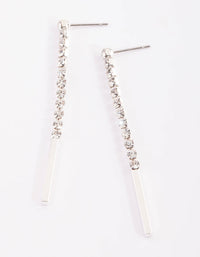 Silver Diamante Drop Earrings - link has visual effect only