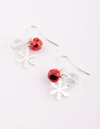 Red Snowflake Drop Earrings - link has visual effect only