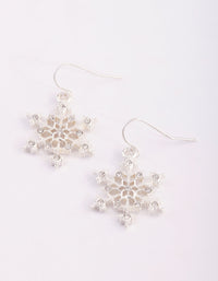 Silver Diamante Snowflake Drop Earrings - link has visual effect only