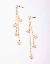 Gold Hanging Stars Drop Earrings - link has visual effect only