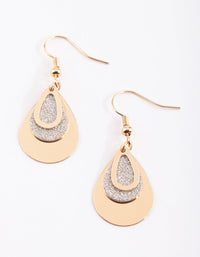 Gold Glitter Teardrop Earrings - link has visual effect only