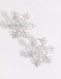 Silver Diamante Snowflake Stud Earrings - link has visual effect only
