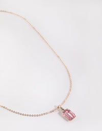 Rose Gold Claw Set Stone Necklace - link has visual effect only