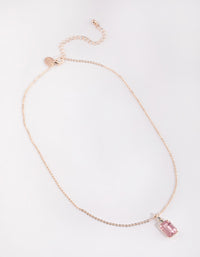 Rose Gold Claw Set Stone Necklace - link has visual effect only