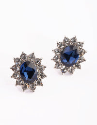 Blue Oval Stud Earrings - link has visual effect only
