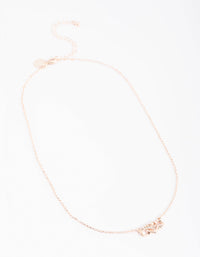 Rose Gold Diamante Infinity Heart Necklace - link has visual effect only