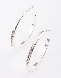 Silver Diamante Hoop Earrings - link has visual effect only