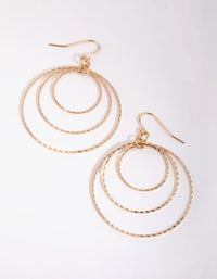Gold Circular Drop Earrings - link has visual effect only