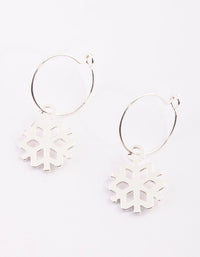 Festive Snowflake Hoop Earrings - link has visual effect only