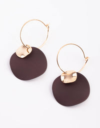 Gold and Brown Hoop Earrings - link has visual effect only