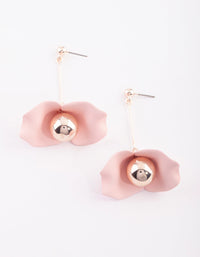 Pink Floral Drop Earrings - link has visual effect only