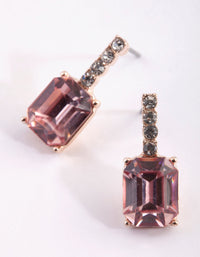 Rose Gold Diamante Drop Earrings - link has visual effect only