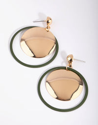 Green Disc Drop Earrings - link has visual effect only