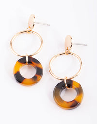 Gold Circular Drop Earrings - link has visual effect only